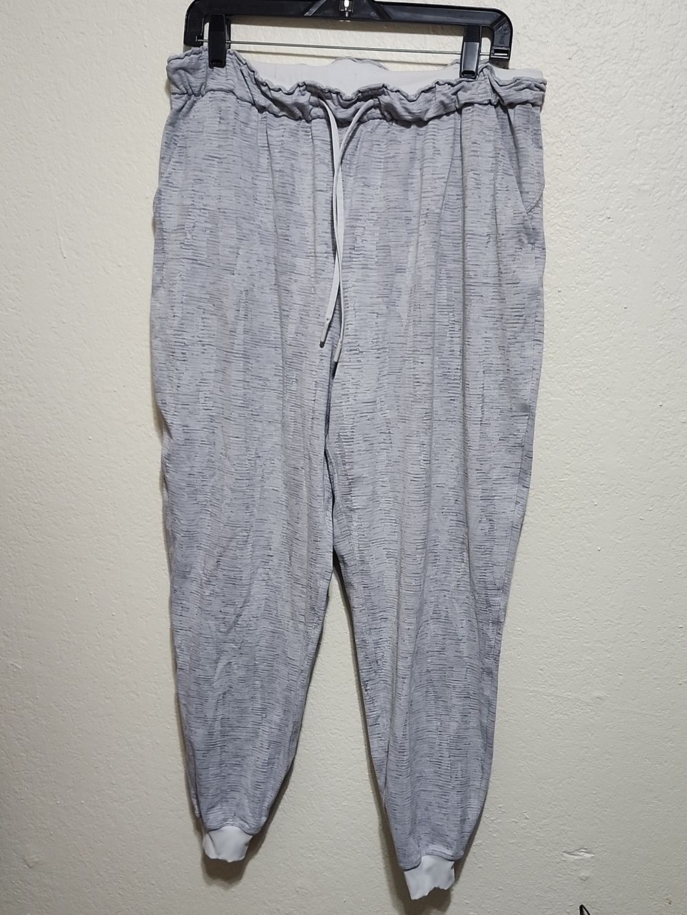 Lululemon Stretch High-Rise Jogger 7/8 *Textured Heathered Gray Sz 12 Activewear